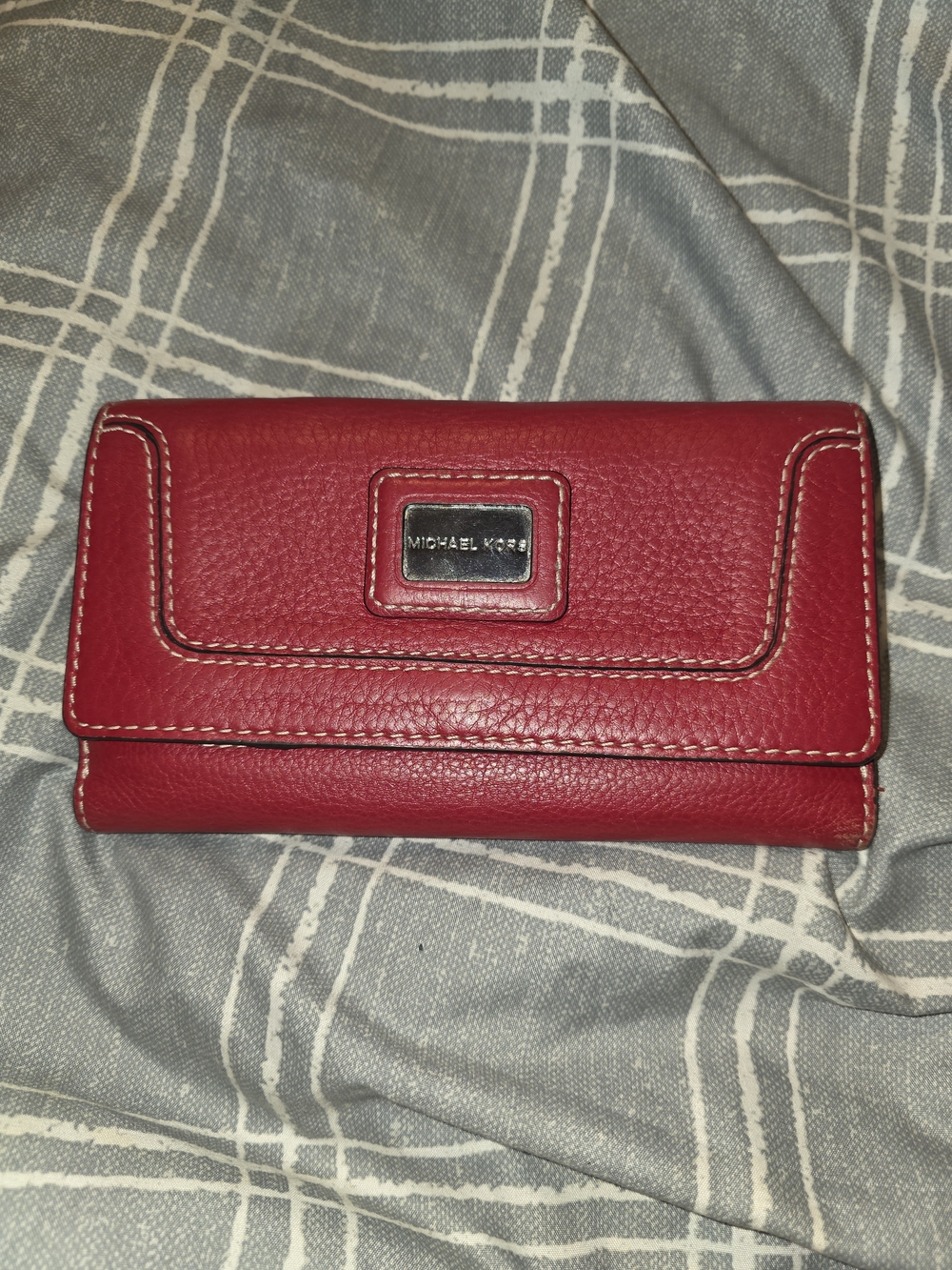 Michael Kors Brookville Red Leather Carryall Wallet